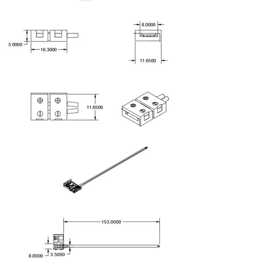 C1-28 | Connector | Clipconnector met kabel | 2-polig | LED-strip 8mm | IP20 | max. 5A