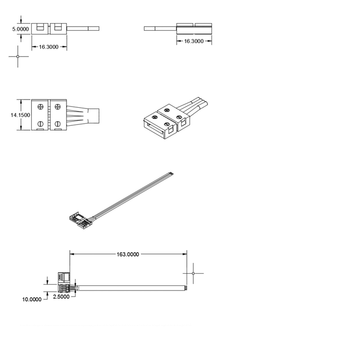 C1-410 | Connector | Clipconnector met kabel | 4-polig | LED-strip 10mm | IP20 | max. 5A