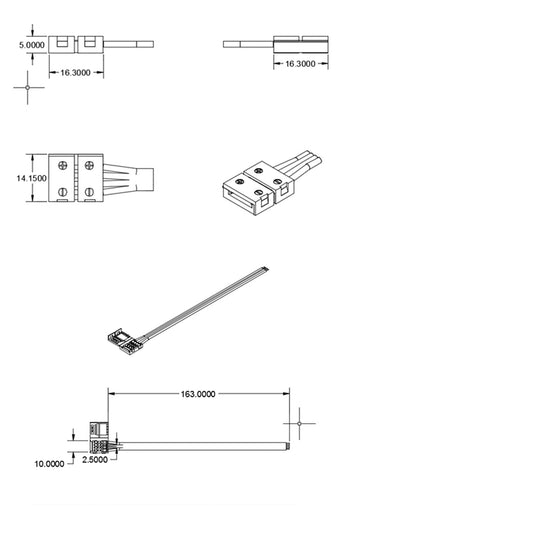 C1-410 | Connector | Clipconnector met kabel | 4-polig | LED-strip 10mm | IP20 | max. 5A