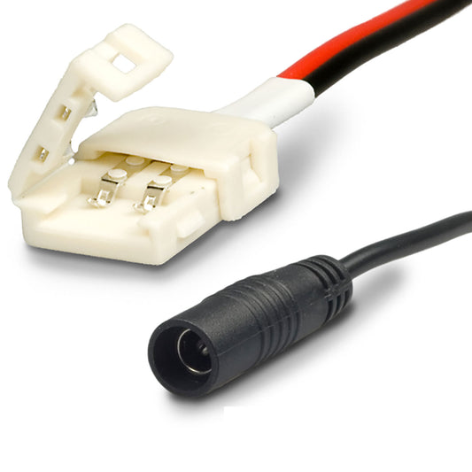 Connector | Clip naar ronde stekker | 2-polig | LED-strip 8mm | IP20 | max. 5A