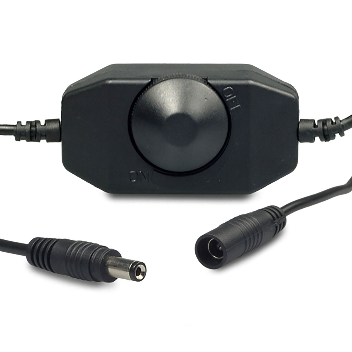 Dimmer | Draaidimmer | 12-24V | 2A | max. 48W | ronde stekker | zwart