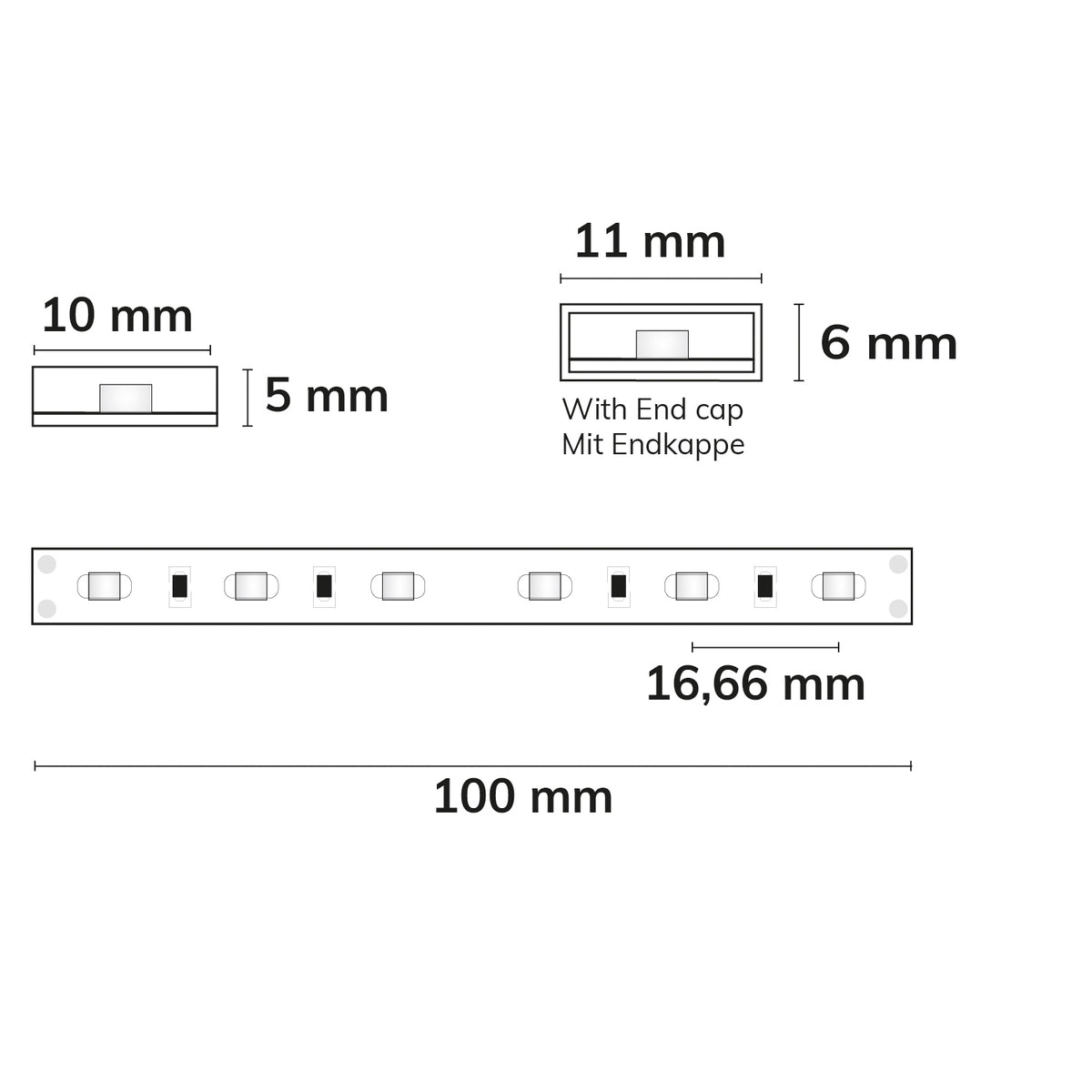AQUA827 | LED-strip | 5m | 2700K | 4,8W/m | 24V | IP68
