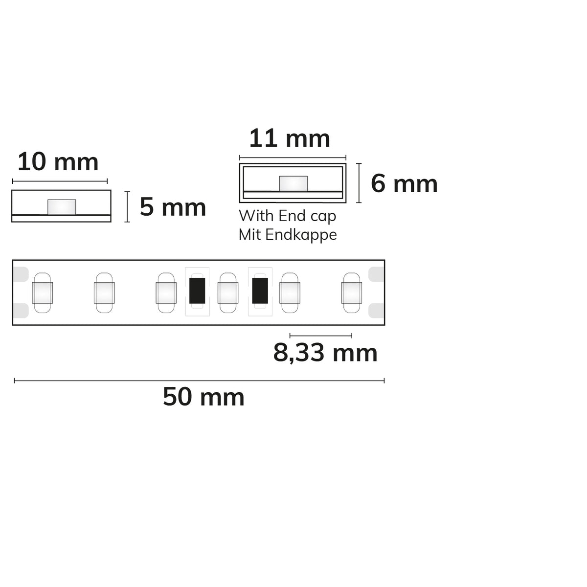 AQUA827 | LED-strip | 5m | 2700K | 10W/m | 24V | IP68