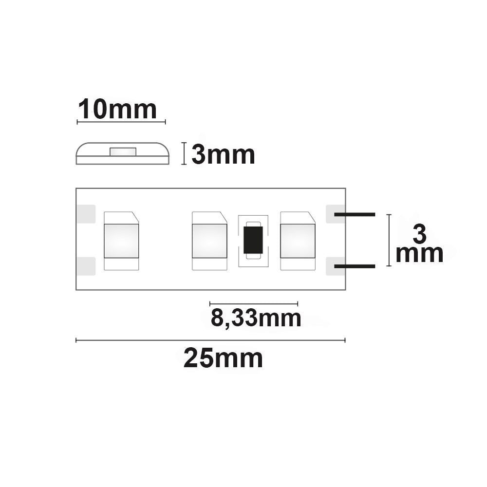 SIL845 | LED-strip | 5m | 4500K | 9,6W/m | 12V | IP66