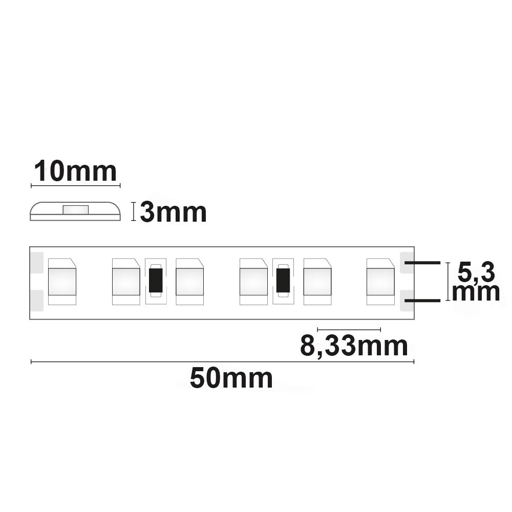 SIL845 | LED-strip | 5m | 4500K | 9,6W/m | 24V | IP66