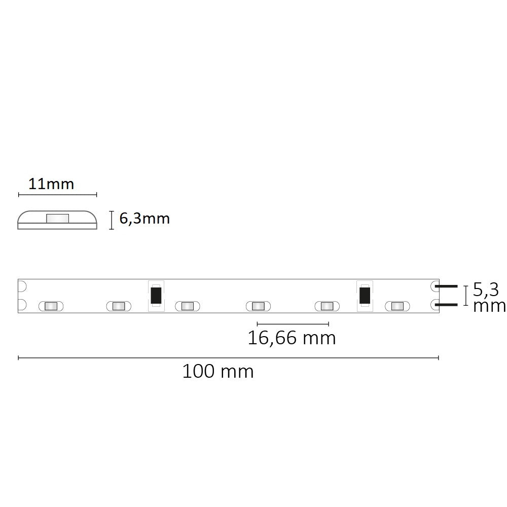 SIL830 Sideled | LED-strip | zijstralend | 5m | 3000K | 4,8W/m | 24V | IP66