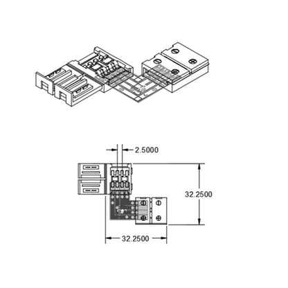 C1-210 | Connector | clip hoekverbinder | 2-polig | 10mm | IP20