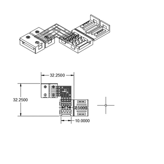 C1-410 | Connector | clip hoekverbinder | 4-polig | 10mm | IP20