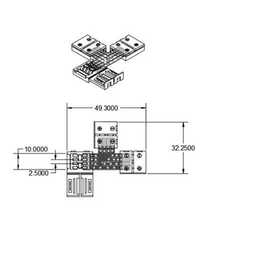 C1-210 | Connector | clip T-verbinder | 2-polig | 10mm | IP20