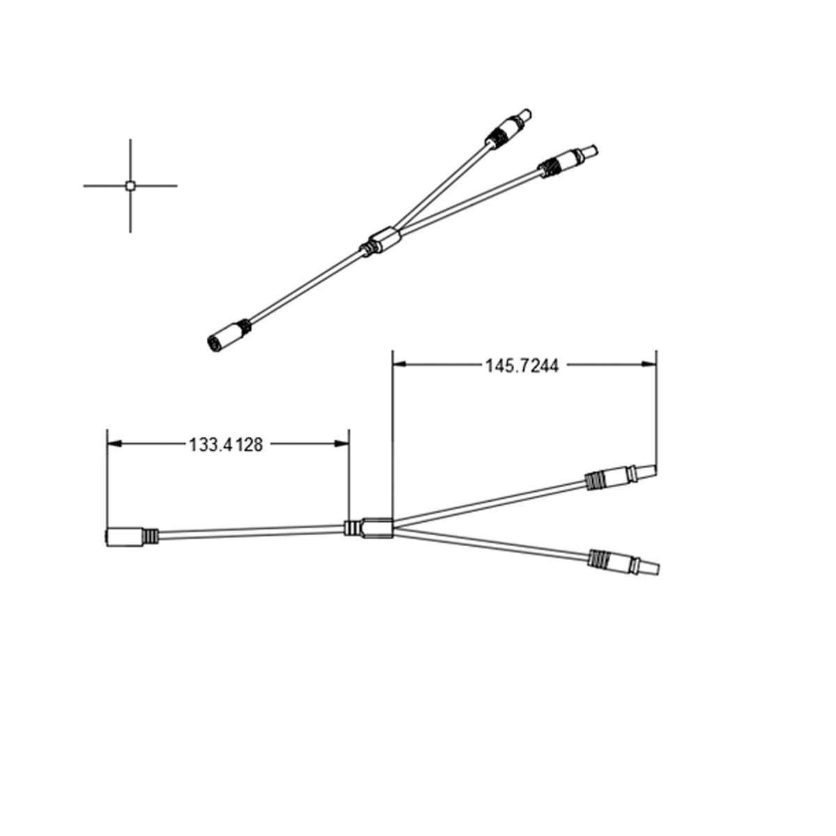 Connector | ronde stekker verdeler 2-voudig | 1x IN 2x UIT | wit