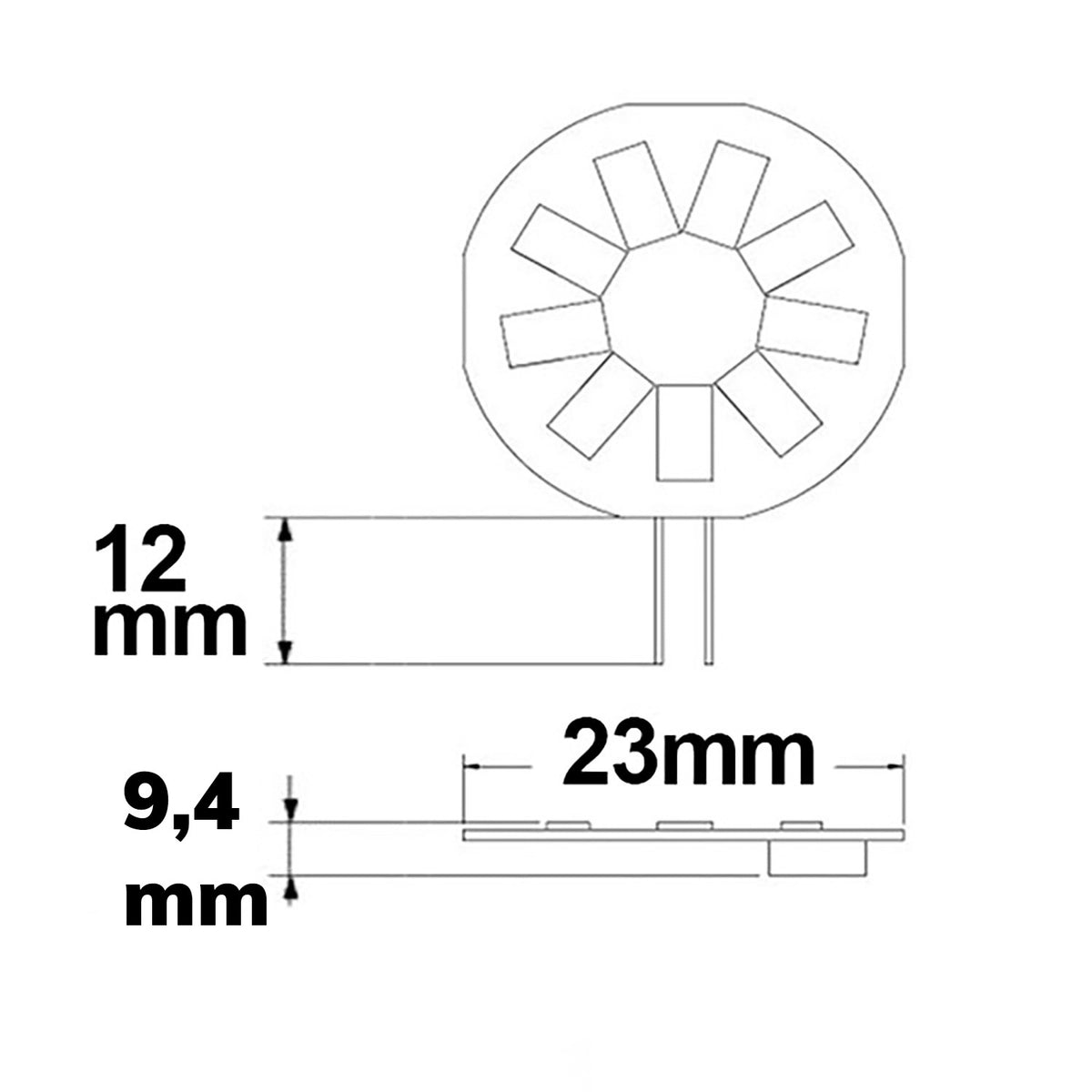 G4 9SMD | LED-lamp | pinnen aan zijkant | 1,5W