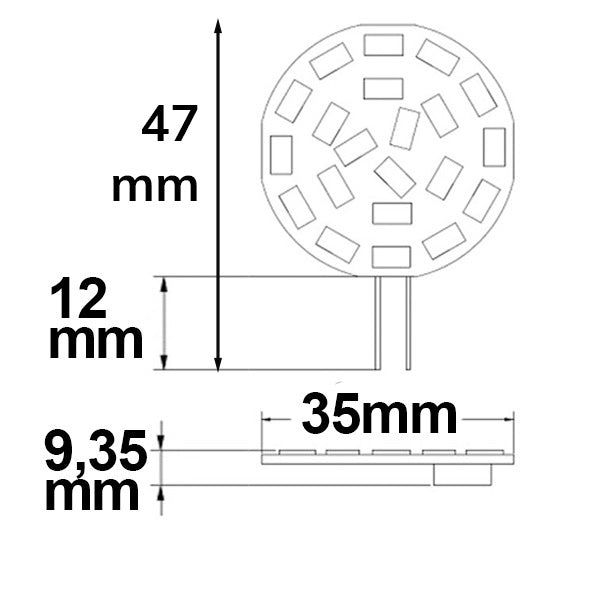 G4 21SMD | LED-lamp | pinnen aan zijkant | 3W