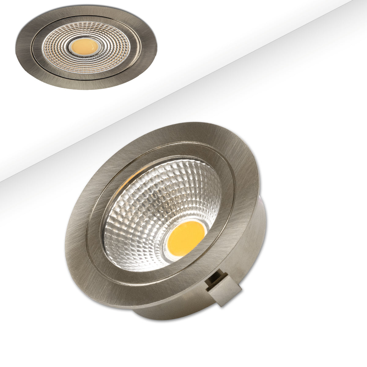 COB | Meubelinbouwspot | met reflector | 2700K | 3W | 60° | geborsteld nikkel