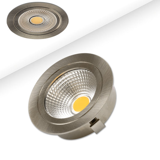 COB | Meubelinbouwspot | met reflector | 2700K | 3W | 60° | geborsteld nikkel