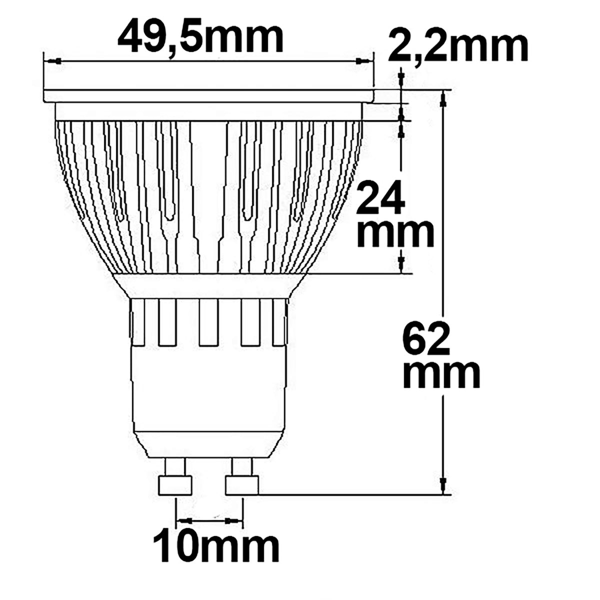 GU10 glas COB | LED-lamp | dimbaar | 6W | 70°