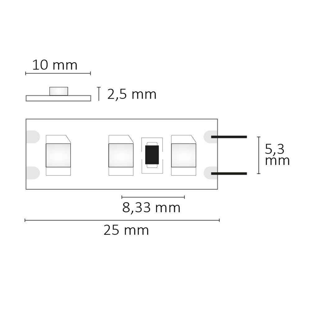 SIL825 | LED-strip | 5m | 2500K | 9,6W/m | 12V | IP20