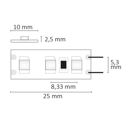 SIL825 | LED-strip | 5m | 2500K | 9,6W/m | 12V | IP20