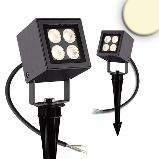 Cube | Breedstraler | prikspot | 4x2W CREE | warm wit | IP65 | antraciet