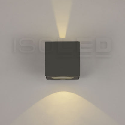 Buitenwandlamp | Up&Down | 2x3W CREE | warm wit | IP54 | antraciet