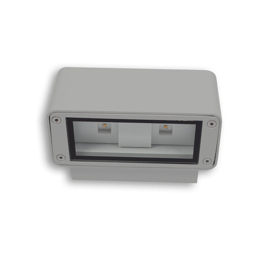 Buitenwandlamp | Up&Down | 4x3W CREE | warm wit | IP54 | zilvergrijs