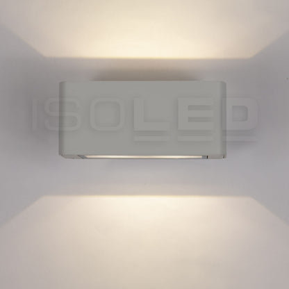Buitenwandlamp | Up&Down | 4x3W CREE | warm wit | IP54 | zilvergrijs