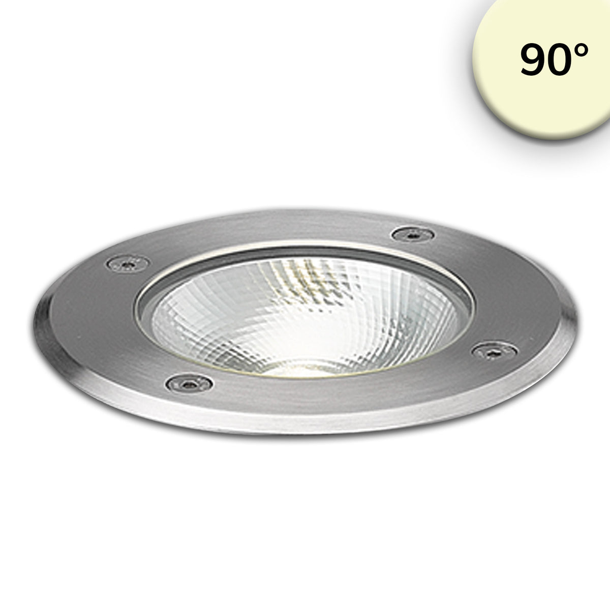 Grondspot | rond | RVS | 7W COB | warm wit | 90° | IP67