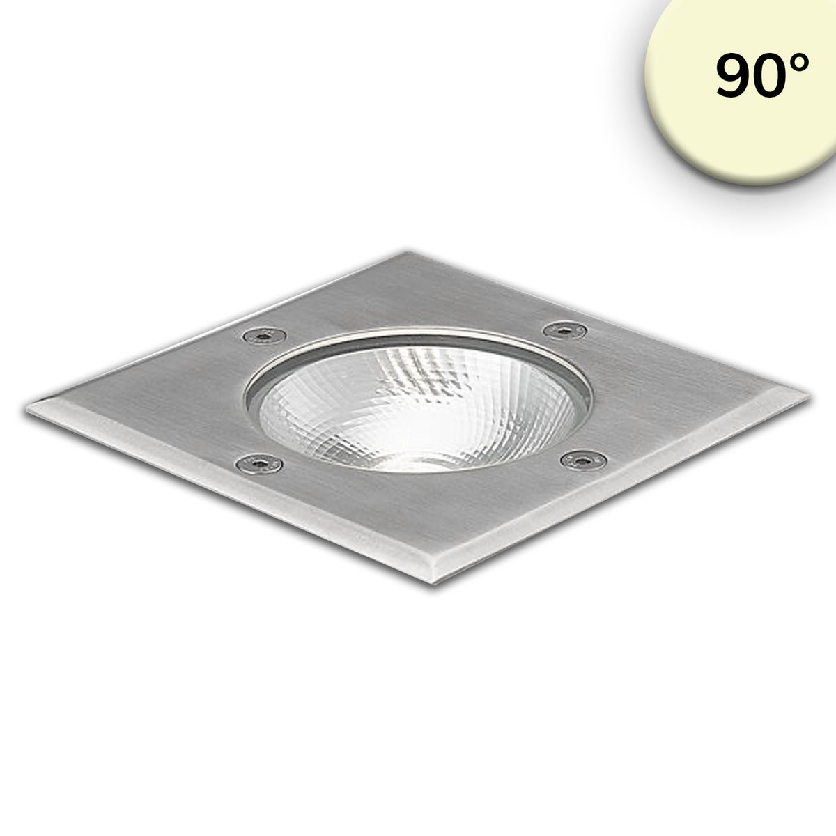 Grondspot | vierkant | RVS | 7W COB | warm wit | 90° | IP67