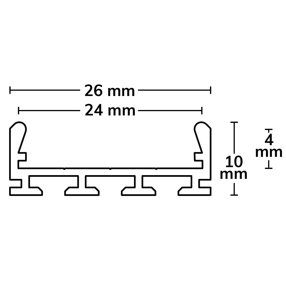 WING20 small | Aluminium profiel | opbouw | geanodiseerd | 200cm