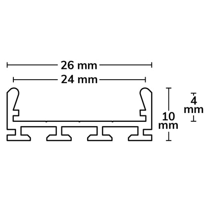 WING20 small | Aluminium profiel | opbouw | geanodiseerd | 200cm