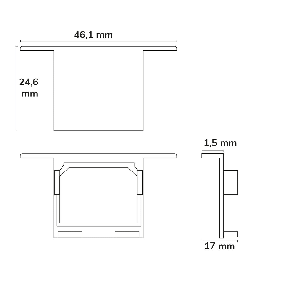 WING20 | Profielaccessoire | eindkap rechte flens
