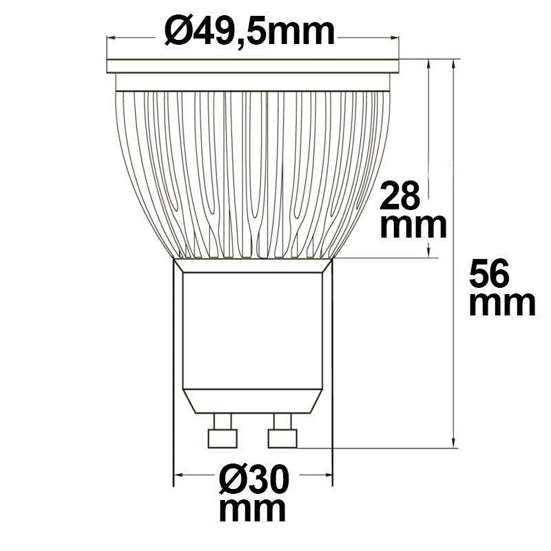 GU10 glas diffuus | LED-lamp | 6W | 120°