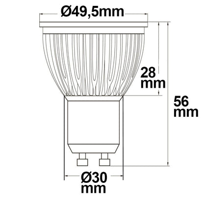 GU10 glas diffuus | LED-lamp | 6W | 120°
