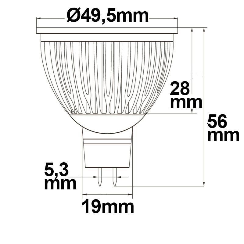 MR16 glas diffuus | LED-lamp | GU5.3 | 6W | 120°