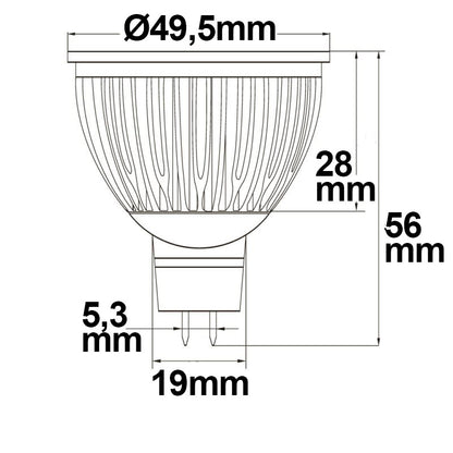 MR16 glas diffuus | LED-lamp | GU5.3 | 6W | 120°