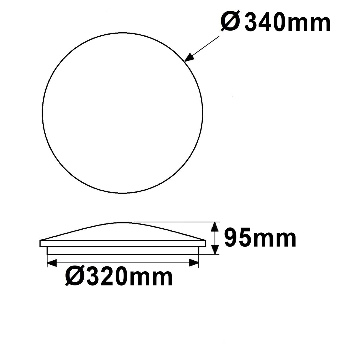 Plafondlamp | wand en plafond | rond Ø340mm | IP42 | CCT 2700/3000/4000K | 18W | wit