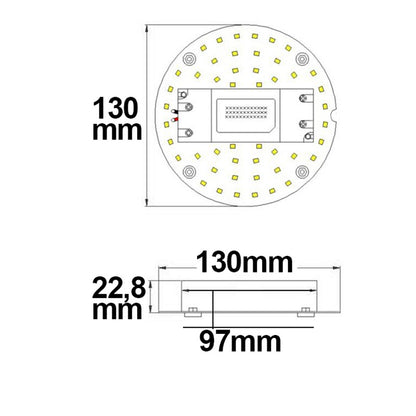 Ombouwplaat | LED-lamp | rond 130mm | magneet | 9W