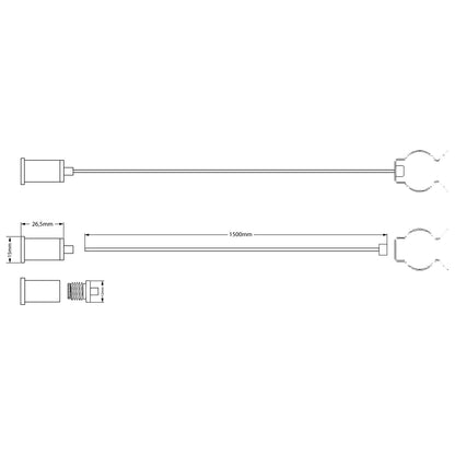 Installatiemateriaal | kabelophanging T8 buis | 2 stuks | 1,5m
