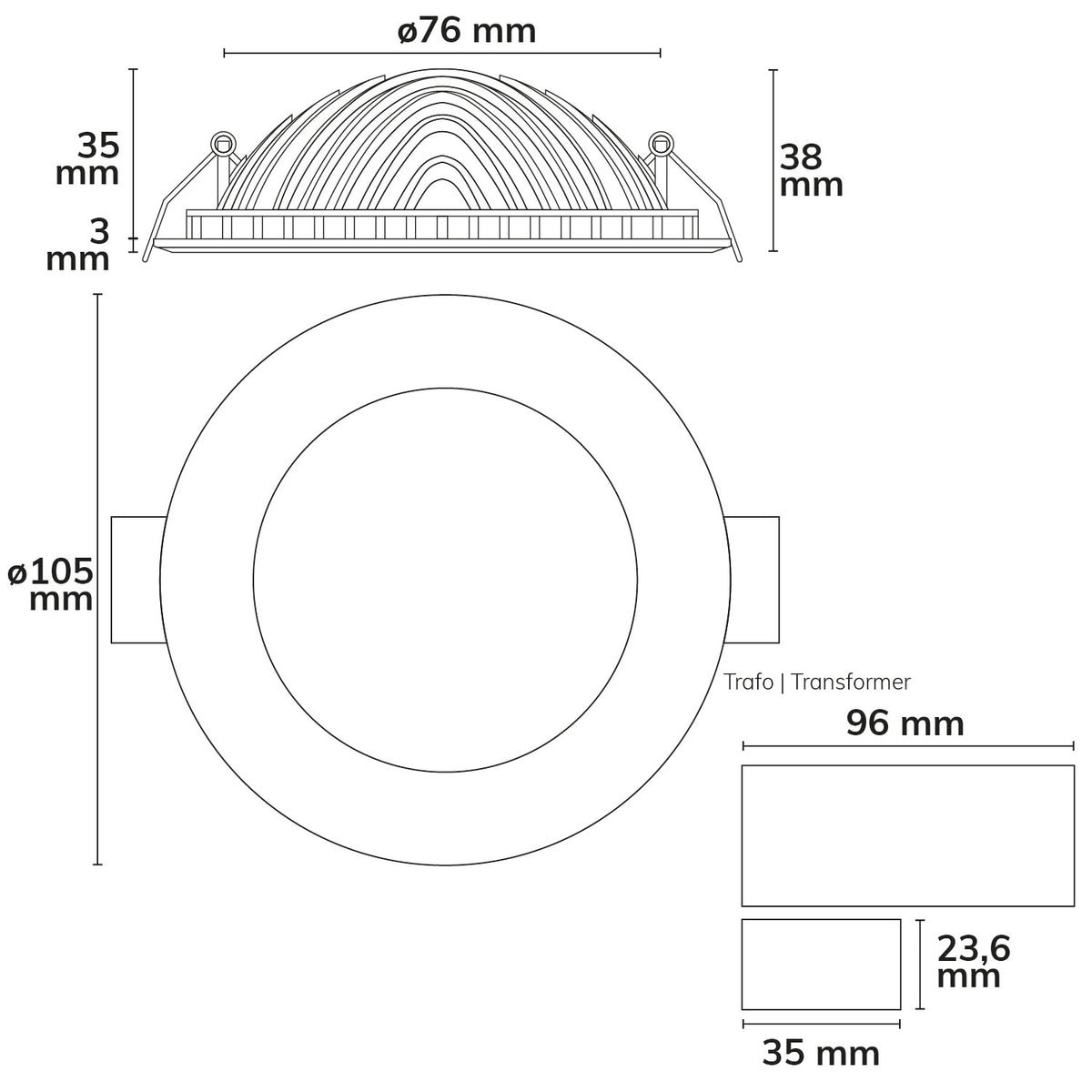 LUNA | Downlight | indirect licht | 2700K | wit