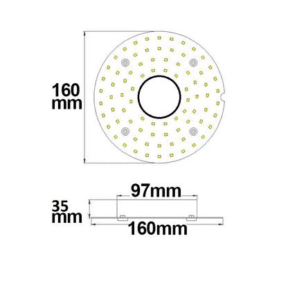 Ombouwprint | 160mm | magneethouder | HF bewegingssensor | 14W