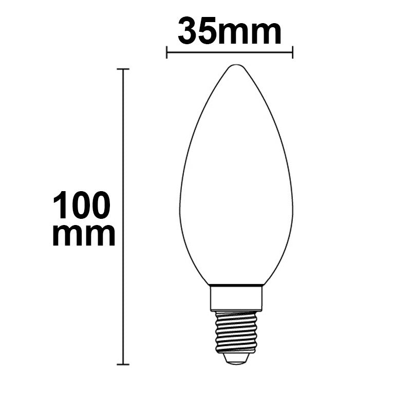 E14 | LED-lamp | kaars | helder | 2700K | dimbaar