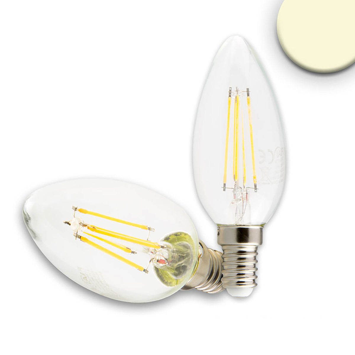 E14 | LED-lamp | kaars | helder | 2700K | dimbaar