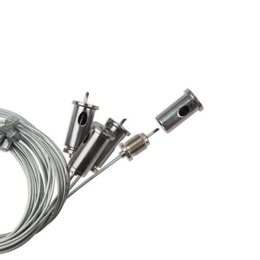 Installatiemateriaal | kabelophanging voor LED paneel | staalkabel 1,5m | 4 stuks