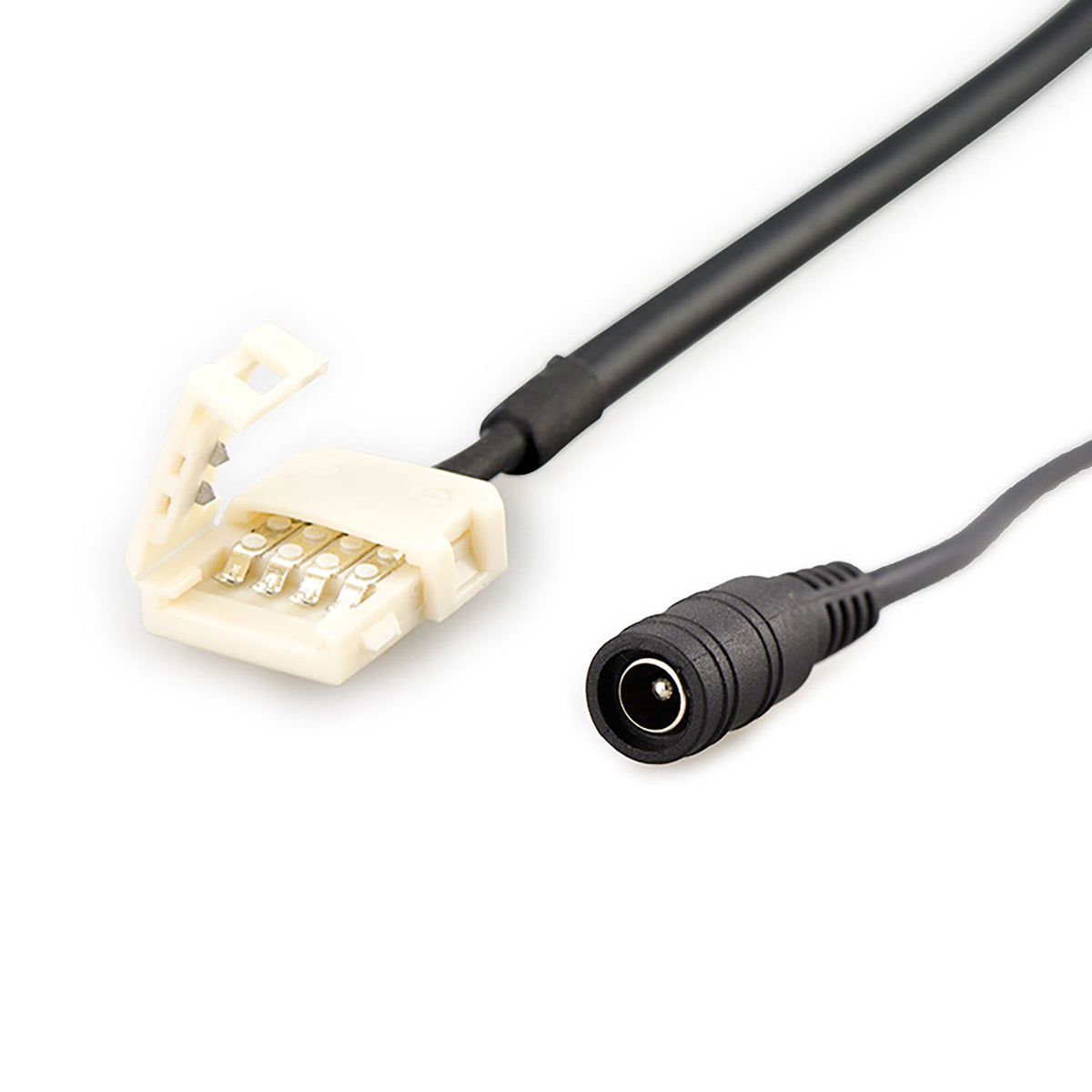 Connector | clip naar ronde stekker | 2-polig | LED-strip 10mm | IP20 | max. 5A