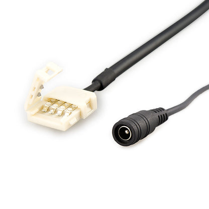 Connector | clip naar ronde stekker | 2-polig | LED-strip 10mm | IP20 | max. 5A