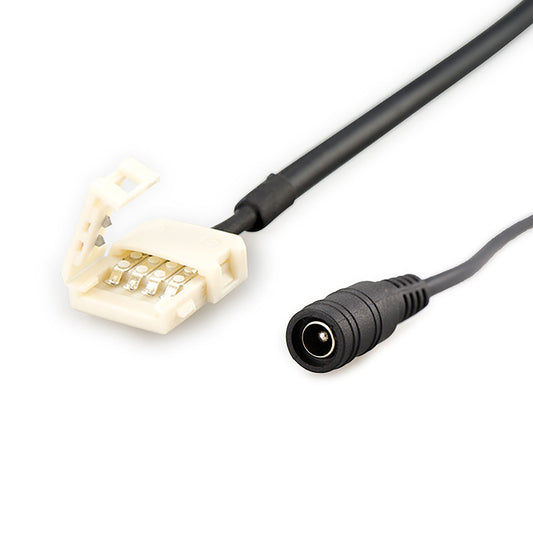 Connector | clip naar ronde stekker | 2-polig | LED-strip 10mm | IP20 | max. 5A