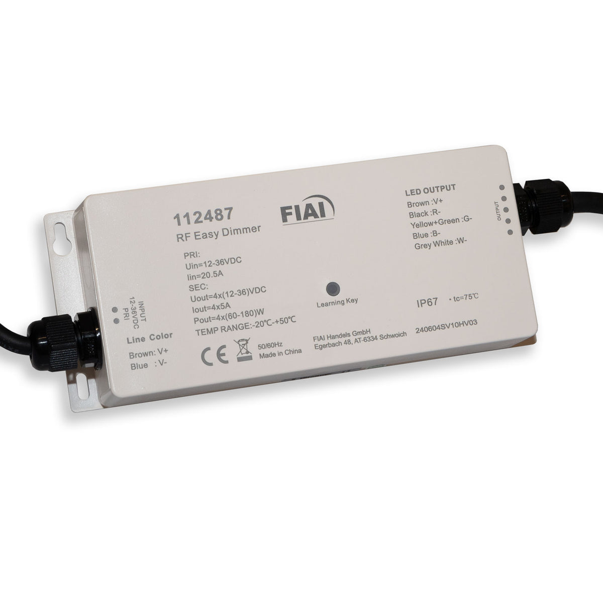 Sys-One | Dimmer | draadloos PWM | 4 kanalen | 12-36V | 4x5A | IP66