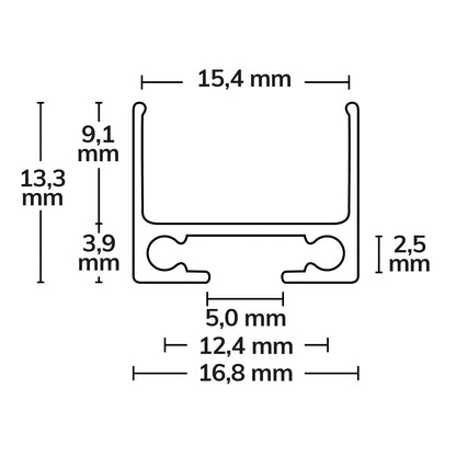 TUNNEL | Profielaccessoire | kabelgoot | zwart | 200cm