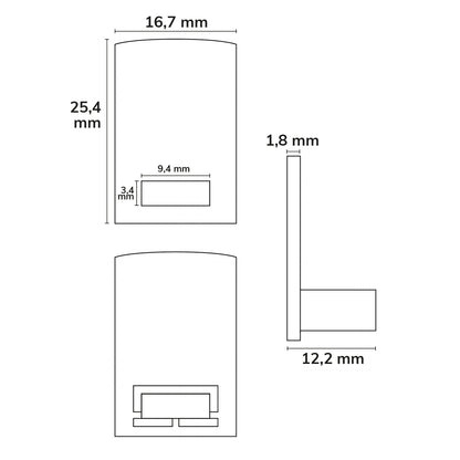 SURF12 RAIL | Profielaccessoire | Eindkap EC17 | met COVER4 | met kabeluitgang | PVC