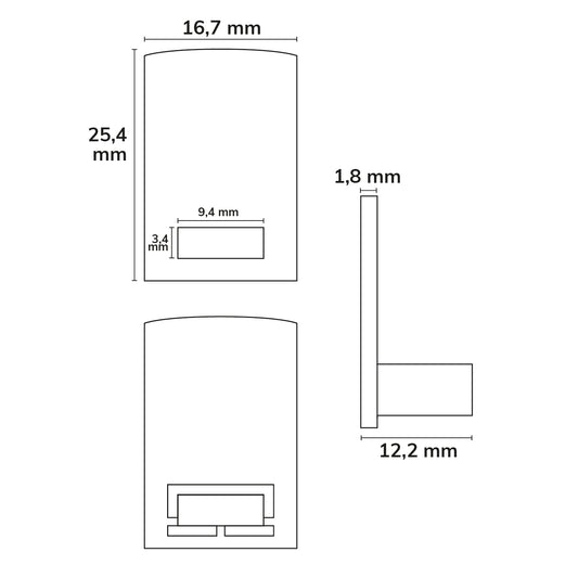 SURF12 RAIL | Profielaccessoire | Eindkap EC17 | met COVER4 | met kabeluitgang | PVC