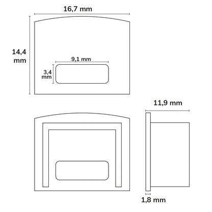 SURF12 BORDERLESS | Profielaccessoire | Eindkap EC11 | met COVER3 | met kabeluitgang | PVC